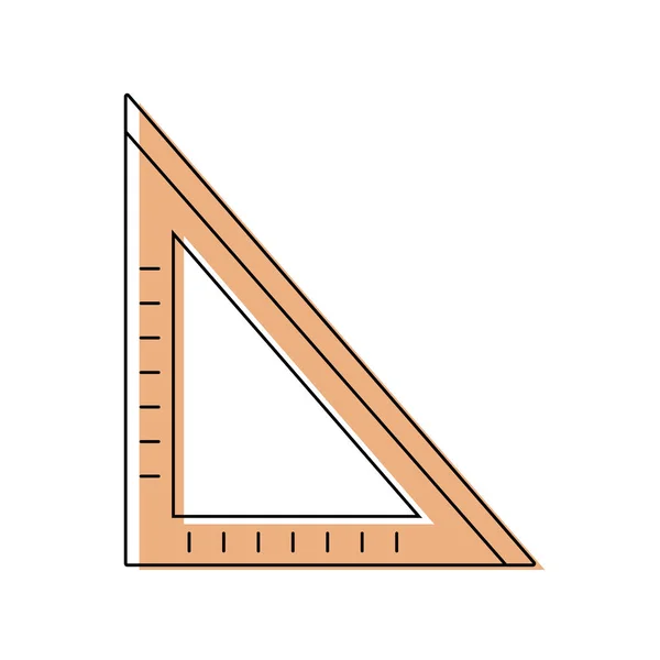 Kleur Vierkante School Liniaal Bestuderen Van Vectorillustratie — Stockvector