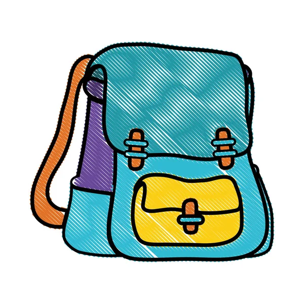 Escola Ralada Mochila Educação Objeto Design Vetor Ilustração —  Vetores de Stock