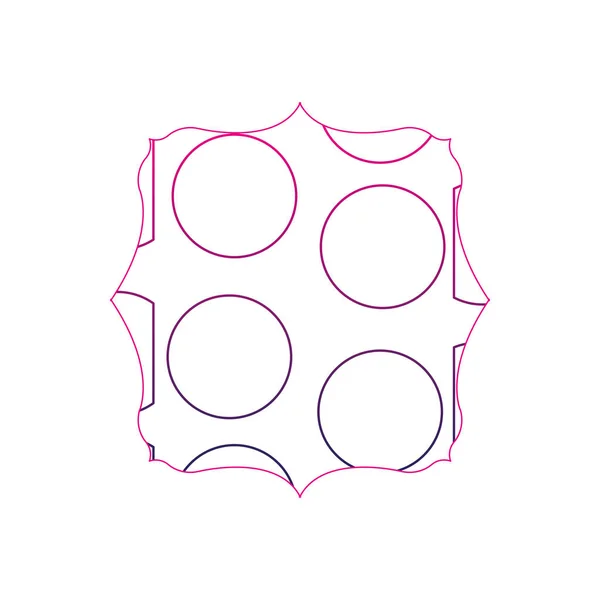 Farbe Linie Quadrat Mit Memphis Geometrische Figur Hintergrund Vektor Illustration — Stockvektor