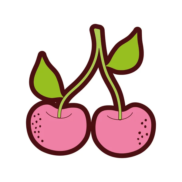 线颜色美味的樱桃新鲜有机水果向量例证 — 图库矢量图片