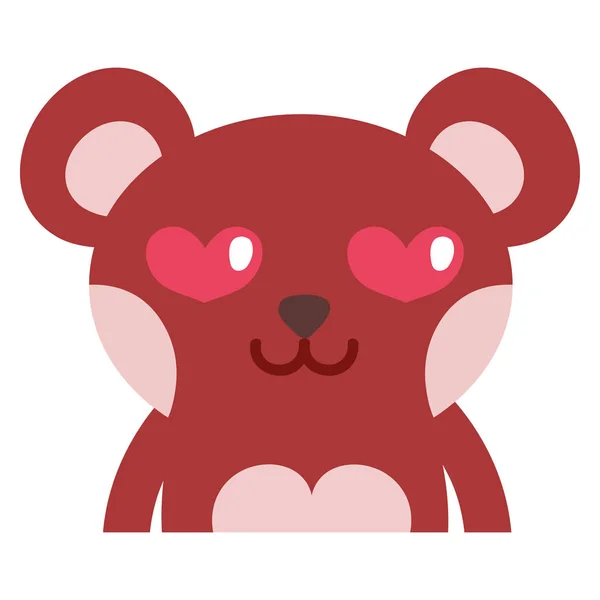 Colorido Enamored Urso Adorável Selvagem Animal Vetor Ilustração — Vetor de Stock