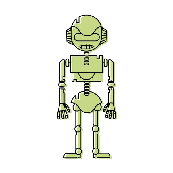 Färg Teknik Robot Med Robotkropp Design Vektorillustration — Stock vektor