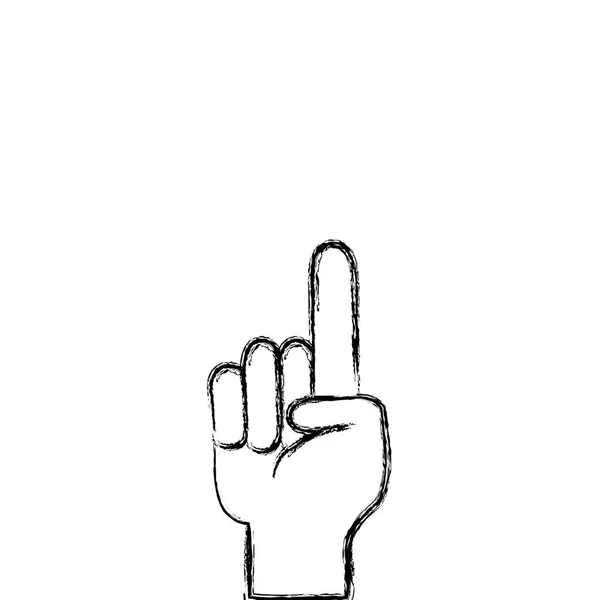 Figur Hand Mit Zeigefinger Geste Symbol Kommunikation Vektor Illustration — Stockvektor