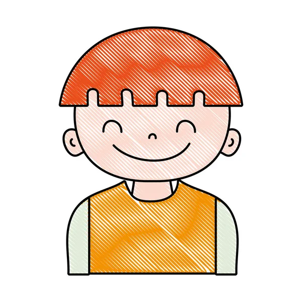 Решетчатый Счастливый Мальчик Прической Векторной Иллюстрацией Футболкам — стоковый вектор