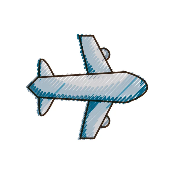 Doodle Flygplan Flyg Transport Stil Att Resa Vektorillustration — Stock vektor