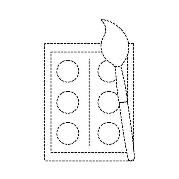 Διάστικτο Σχήμα Πινέλου Νερομπογιάς Αντικείμενο Εκπαίδευσης Εικονογράφηση Φορέα — Διανυσματικό Αρχείο