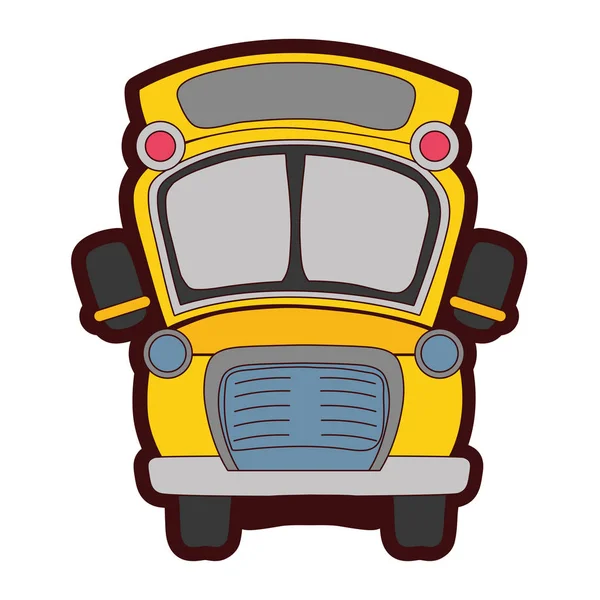 Volle Farbe Schulbus Transport Bildung Reise Vektor Illustration — Stockvektor