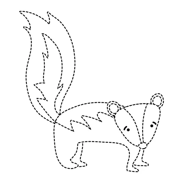 Kropkowane Kształt Cute Smutny Skunk Dzikich Zwierząt Wektor Ilustracja — Wektor stockowy