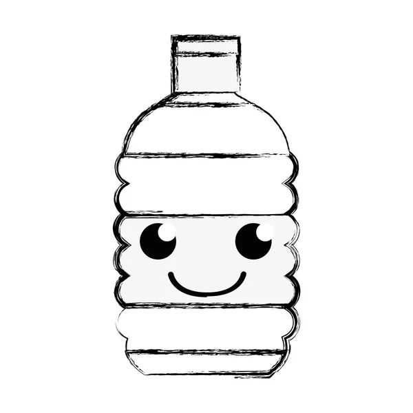 Figure Happy Tender Bottle Wather Kawaii Vector Illustration — Stock Vector