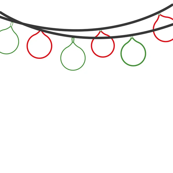 Color Line Merry Christmas Balls Decoration Design Vector Illustration — Stock Vector