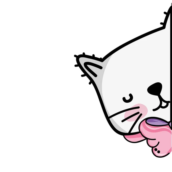 Kreslená Kočka Zvířecí Mazlíček Kotě Téma Izolované Design Vektorové Ilustrace — Stockový vektor