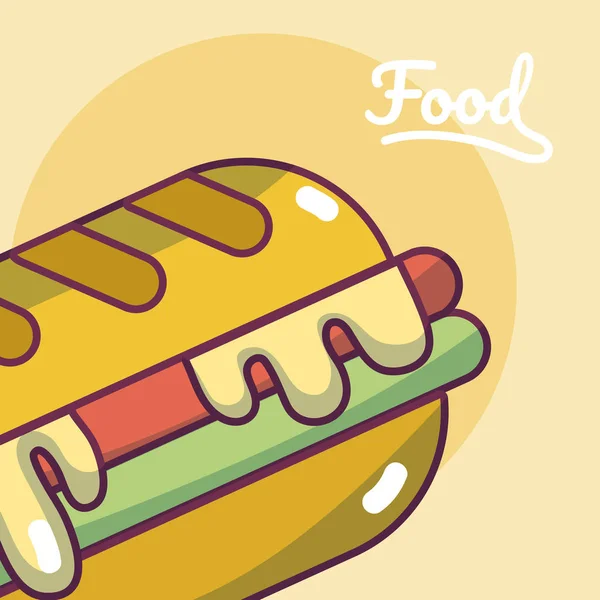 Hamburger Fast Food Konzept Cartoon Vektor Illustration Grafik Design — Stockvektor