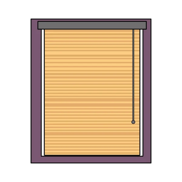 Buntes Fenster Mit Blindem Vorhang Design Vektor Illustration Schließen — Stockvektor