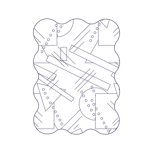 Punktierte Form Rechteck Mit Geometrischen Abstrakten Stil Hintergrund Vektor Illustration — Stockvektor