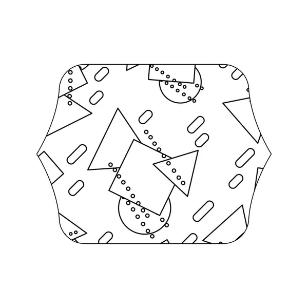 Quadrate Bord Avec Illustration Vectorielle Fond Style Géométrique Memphis — Image vectorielle