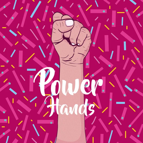 Girl Power Hand Clenched Pop Art Vector Illustration Graphic Design - Stok Vektor