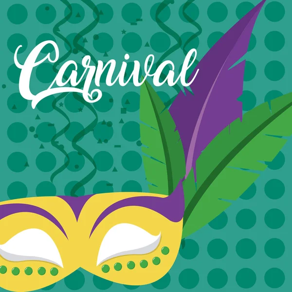 Carnaval Com Máscara Vetor Confeti Ilustração Design Gráfico —  Vetores de Stock