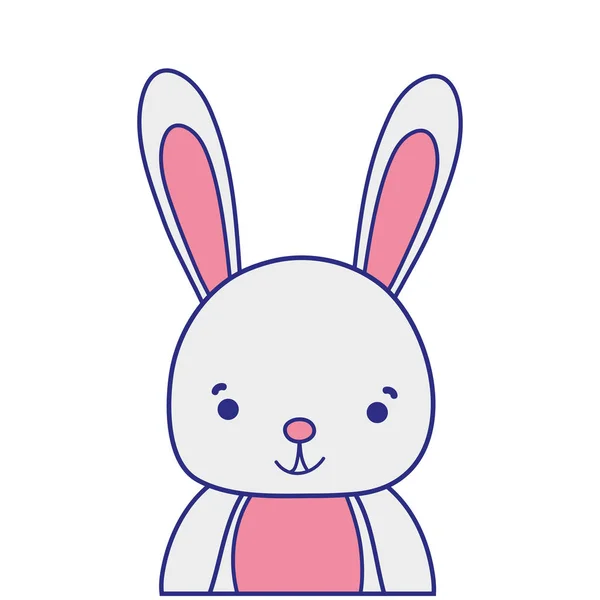 Volle Farbe Liebenswert Und Glücklich Kaninchen Wilde Tier Vektor Illustration — Stockvektor