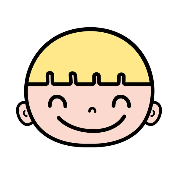 Avatar Junge Kopf Mit Blonden Haaren Vektor Illustration — Stockvektor