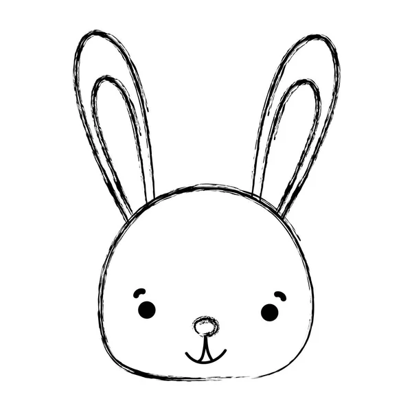 粗野微笑兔子头野兽动物向量例证 — 图库矢量图片