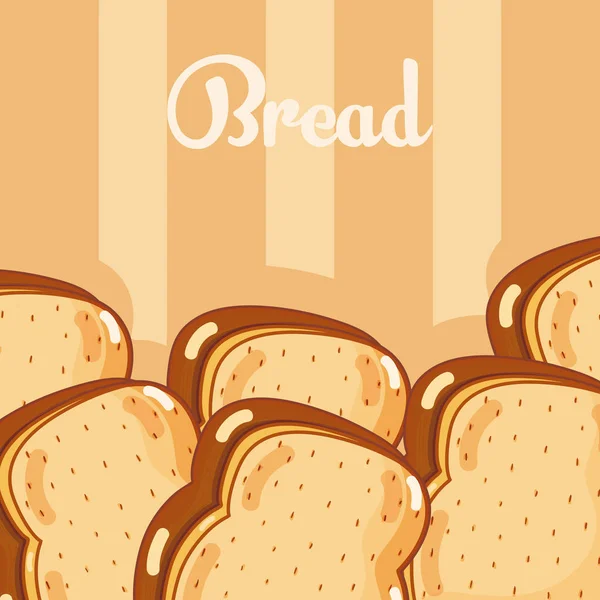 Bread Slices Delicious Fresh Brown Striped Background Vector Illustration Graphic — Stock Vector