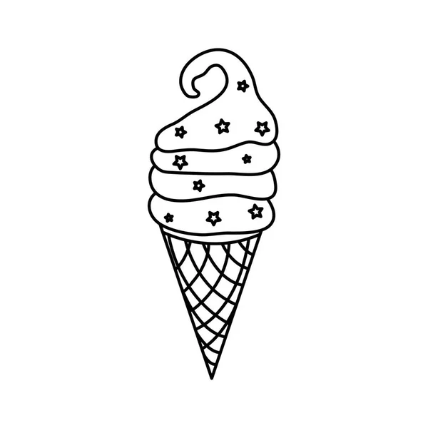 Helado Postre Dulce Tema Comida Diseño Aislado Ilustración Vectorial — Archivo Imágenes Vectoriales