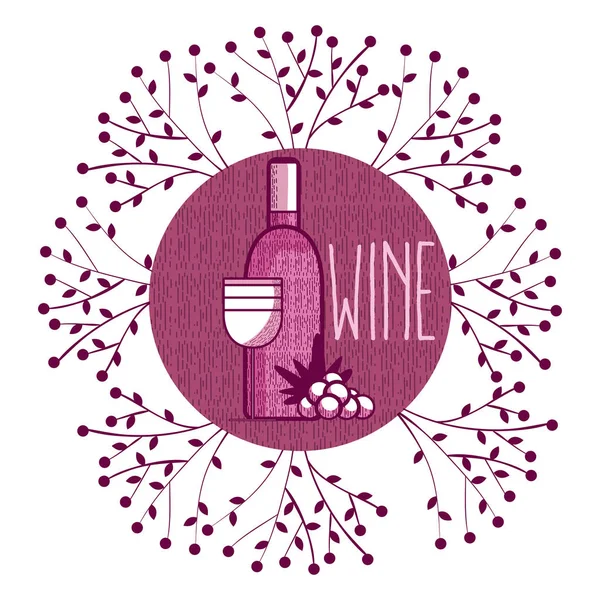 Wine Symbol Leaves Vector Illustration Graphic Design — Stock Vector