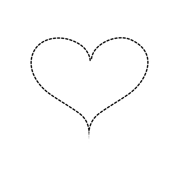Kropkowane Kształt Serce Symbol Miłości Pasji Projektowania Ilustracji Wektorowych — Wektor stockowy