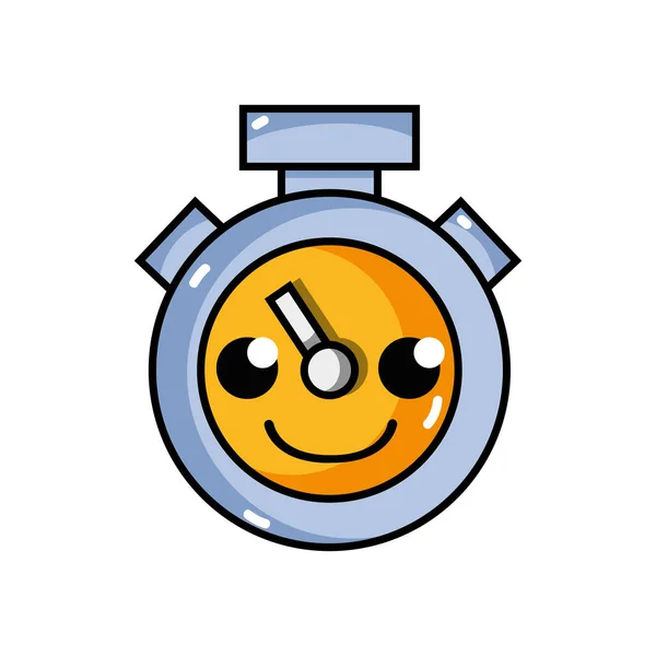 Happy Cute Chronometer Object Kawaii Vector Illustration — Stock Vector