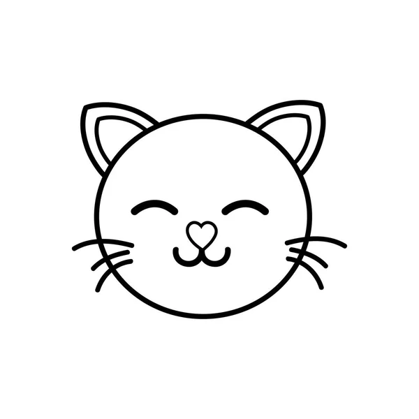 Linia Spanie Ilustracja Kot Głowy Wektor Zwierzę Ładny — Wektor stockowy