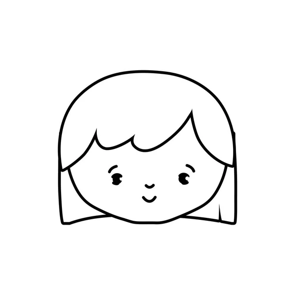 Girl Kid Childhood Little People Theme Isolated Design Vector Illustration — Stock Vector