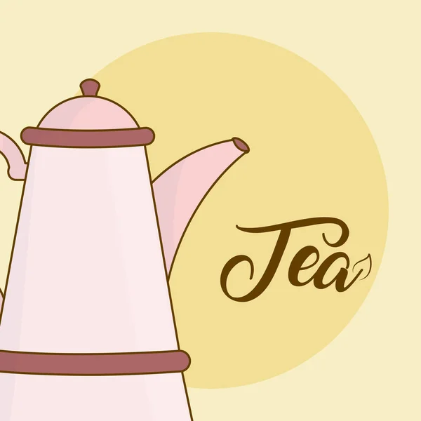茶饮料水壶矢量插图图形图标 — 图库矢量图片