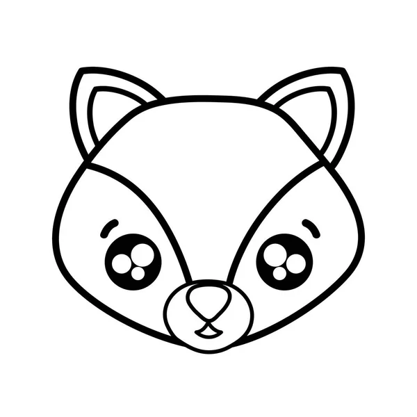 Linia Zaskoczony Fox Ilustracja Głowy Wektor Zwierzę Ładny — Wektor stockowy