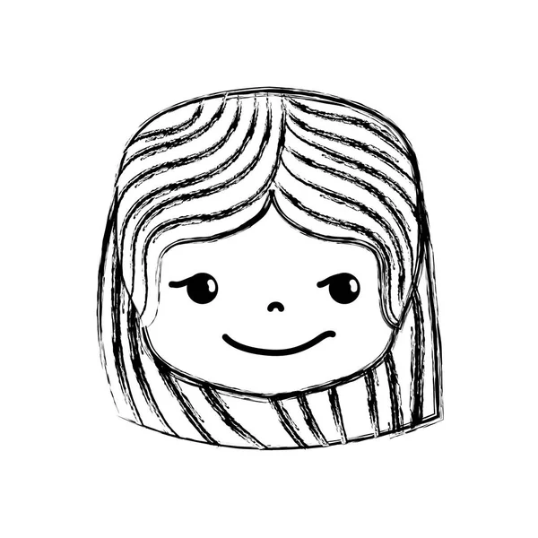 Figura Chica Cabeza Con Peinado Rogue Cara Vector Ilustración — Vector de stock