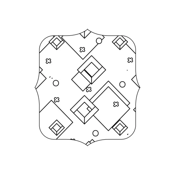 幾何学的なスタイル グラフィックの背景ベクトル イラスト ライン方形 — ストックベクタ