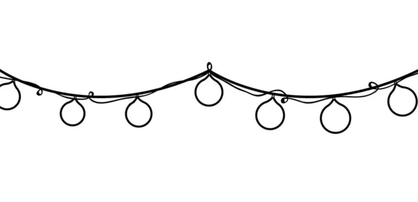 Line Merry Christmas Lights Dekoration Design Vektorillustration — Stock vektor