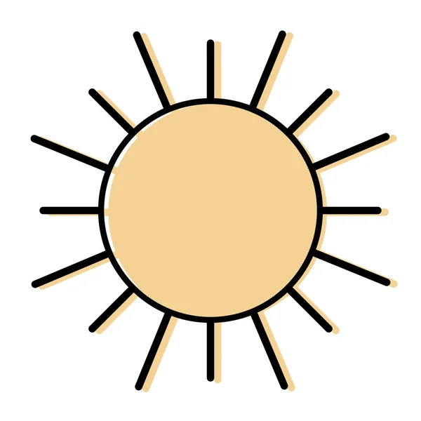 白い背景のベクトル図をライト線色フラット太陽 — ストックベクタ
