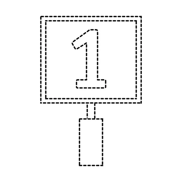 Forma Punteada Número Uno Emblema Símbolo Diseño Vector Ilustración — Vector de stock