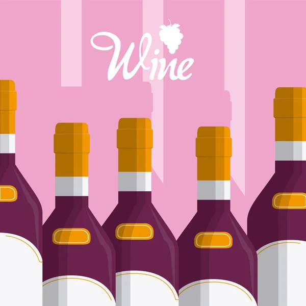 Μπουκάλια Κρασιού Κινούμενα Σχέδια Διανυσματικά Εικονογράφηση Γραφιστικής — Διανυσματικό Αρχείο