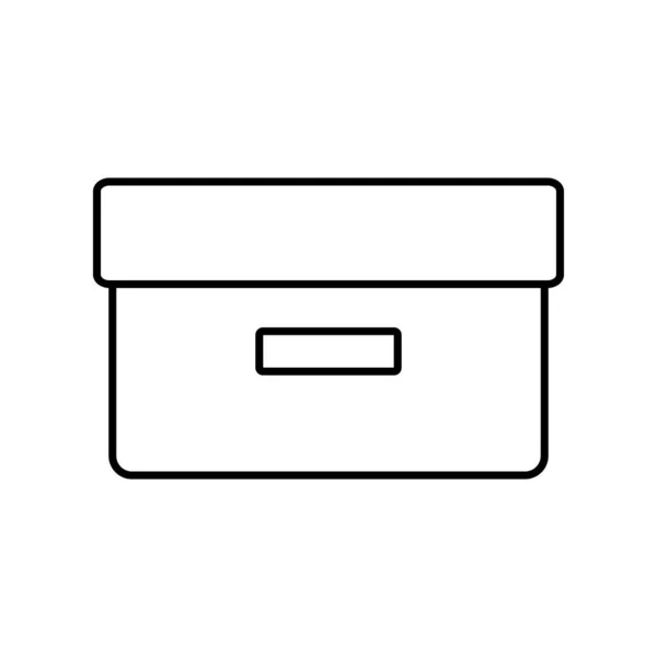 Línea Caja Trabajo Paquete Objeto Diseño Vector Ilustración — Vector de stock