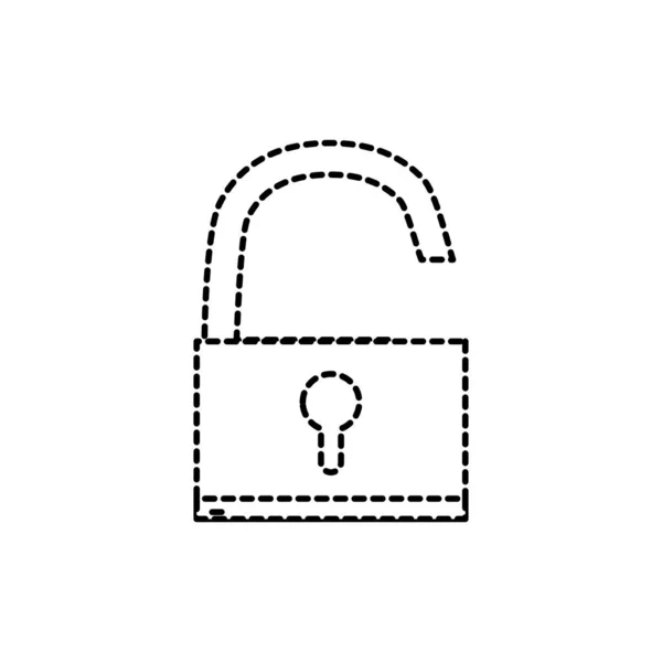 Forme Pointillée Cadenas Symbole Objet Illustration Vectorielle Protection Sécurité — Image vectorielle