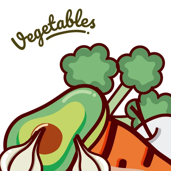 Serie Verdure Disegno Grafico Vettoriale Illustrazione — Vettoriale Stock