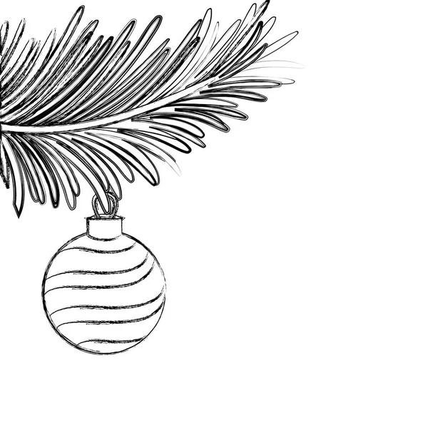 Figure Guirlande Avec Décoration Boule Cercle Illustration Vectorielle Noël — Image vectorielle