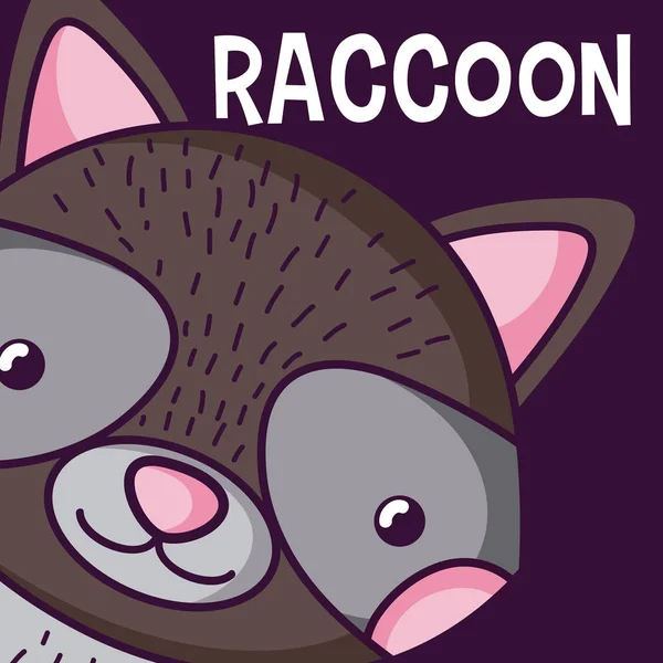 Cute Raccoon Cartoon Vector Illustration Graphic Design — Stock Vector