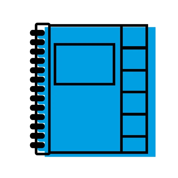 Color Cuaderno Objeto Escuela Educación Diseño Vector Ilustración — Vector de stock