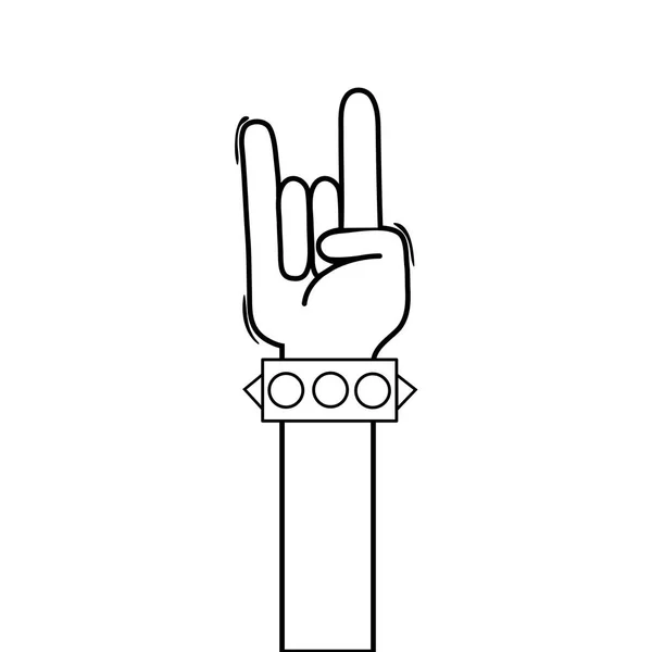 Zeigen Sie Hand Hand Mit Armband Und Rock Geste Symbol — Stockvektor