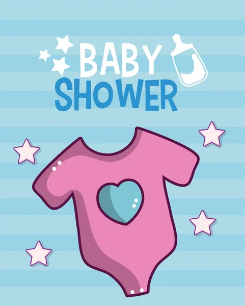 赤ちゃん漫画ベクトル イラスト グラフィック デザインのかわいいカードをシャワー — ストックベクタ