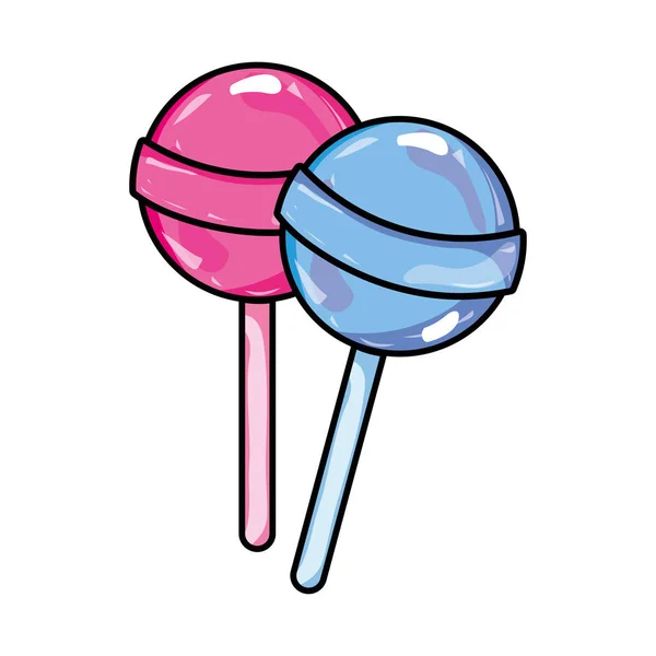 Candies Tasty Sweet Dessert Sugar Vector Illustration — Stock Vector
