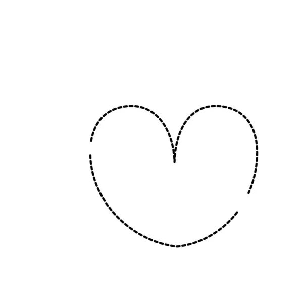 Forma Punteada Símbolo Del Corazón Pasión Amor Vector Ilustración — Vector de stock