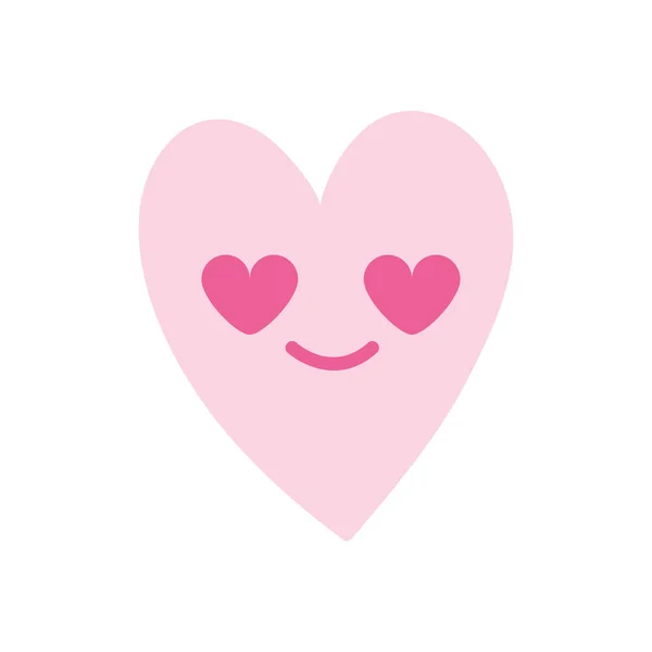 Πολύχρωμα Χαριτωμένα Στην Αγάπη Καρδιά Kawaii Καρτούν Εικονογράφηση Φορέα — Διανυσματικό Αρχείο